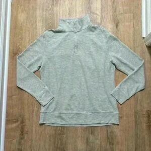 JEFF | Men's Heathered Cream Quincy Long Sleeve Quarter Zip Pullover, Size M